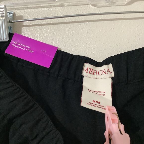 NWT Merona Black Minimalist Closet Staple Minimalism High Mid Rise Joggers M - Picture 7 of 7
